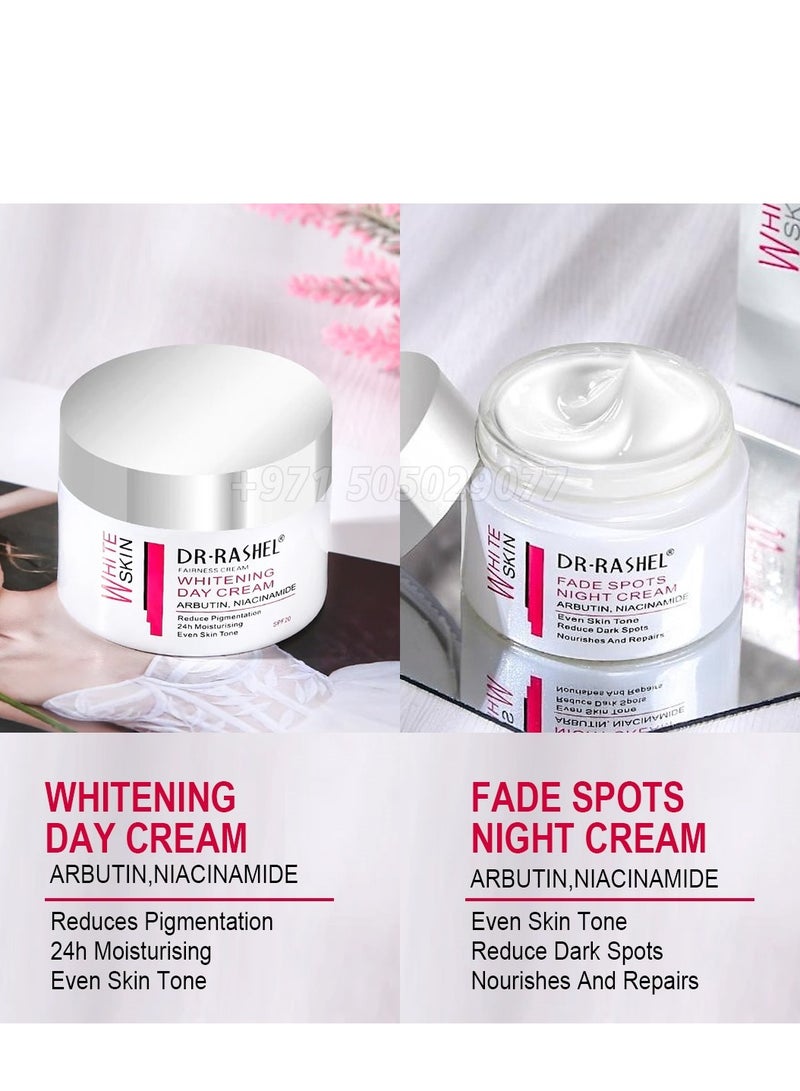 DR. RASHEL Whitening Fade Spots Skin Care Series 10pcs Set For Face And Body Skin Brightening Dark Spot Removal And Moisturizing Treatment  - Image 3