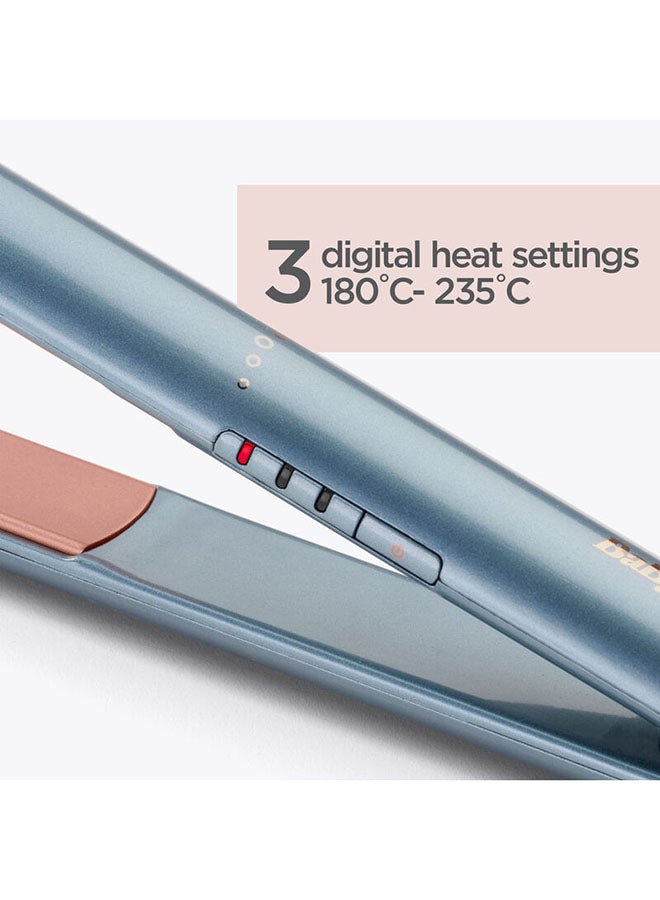 BaByliss Denim Luxe Hair Straightener | Diamond-Ceramic Plates For Smooth, Shiny Hair | Fast Heat-Up And Adjustable Temperature | Frizz Control And Salon-Quality Finish – St251Psde Sky Blue - Image 3