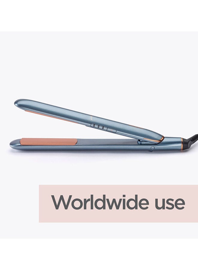 BaByliss Denim Luxe Hair Straightener | Diamond-Ceramic Plates For Smooth, Shiny Hair | Fast Heat-Up And Adjustable Temperature | Frizz Control And Salon-Quality Finish – St251Psde Sky Blue - Image 2