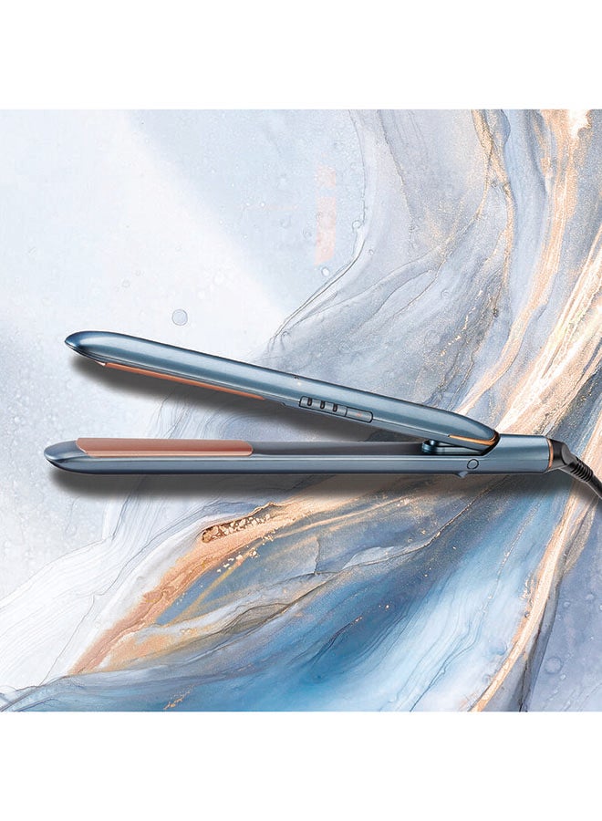 BaByliss Denim Luxe Hair Straightener | Diamond-Ceramic Plates For Smooth, Shiny Hair | Fast Heat-Up And Adjustable Temperature | Frizz Control And Salon-Quality Finish – St251Psde Sky Blue - Image 5