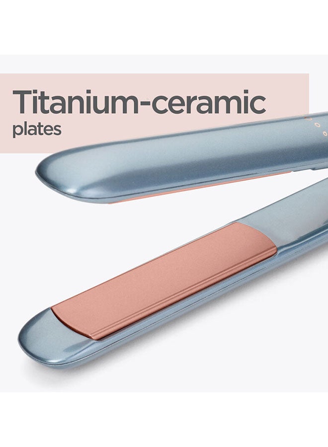 BaByliss Denim Luxe Hair Straightener | Diamond-Ceramic Plates For Smooth, Shiny Hair | Fast Heat-Up And Adjustable Temperature | Frizz Control And Salon-Quality Finish – St251Psde Sky Blue - Image 4