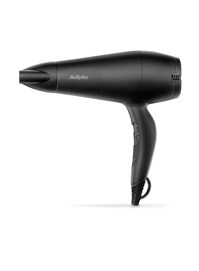 BaByliss Hair Dryer 2000W Powerful Motor For Fast Drying | Ionic Technology For Smooth And Frizz-Free Hair | 2 Heat/Speed Settings | Lightweight And Compact Design With Concentrator Nozzle - D215Dsde black - Image 2