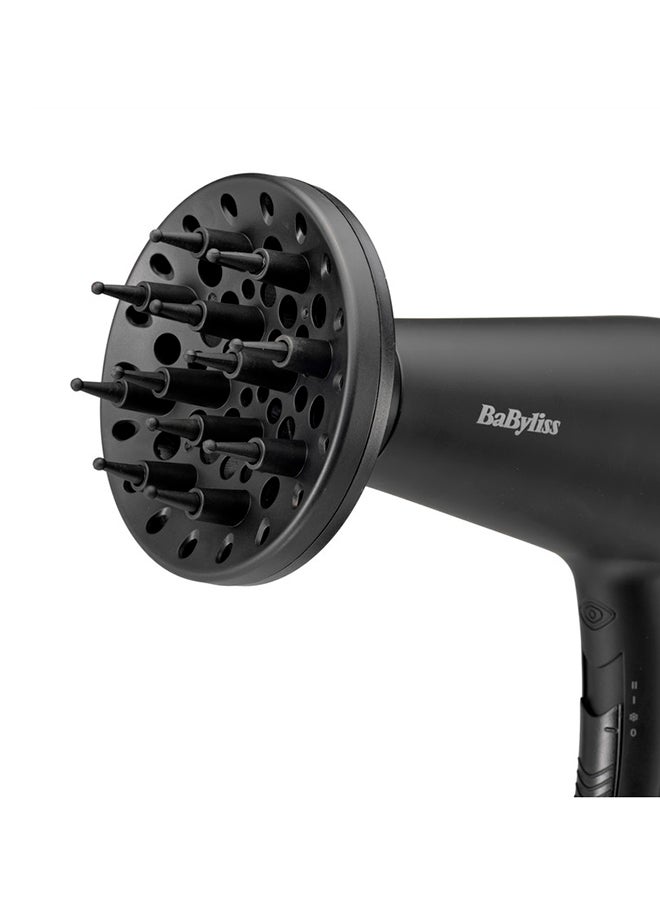 BaByliss Hair Dryer 2000W Powerful Motor For Fast Drying | Ionic Technology For Smooth And Frizz-Free Hair | 2 Heat/Speed Settings | Lightweight And Compact Design With Concentrator Nozzle - D215Dsde black - Image 4