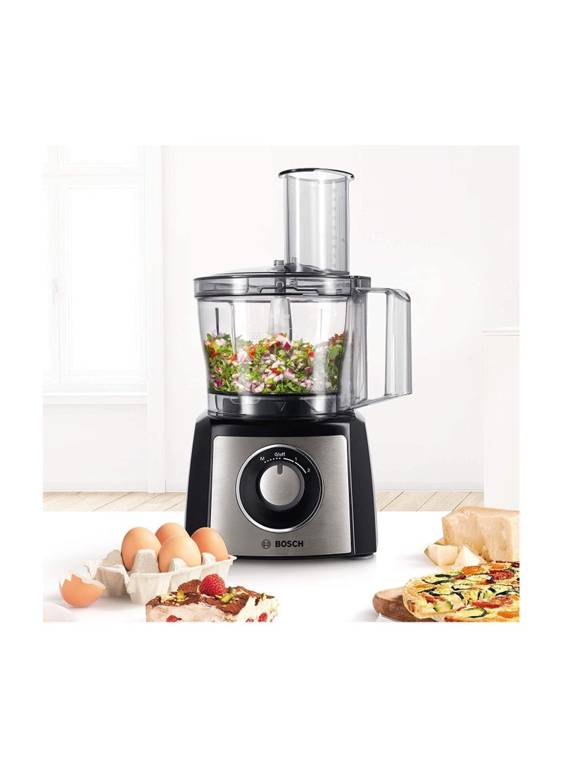بوش Multi-Talent 3 Food Processor, Two Speeds Pulse Function 17000 RPM Brushed Stainless Steel 2.3 L 800 W MCM3421M Black/silver 2.3 L 800 W MCM3421M silver  - Image 3