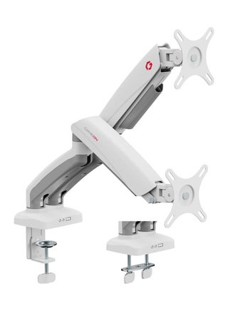 GO-5450 Dual Monitor Arm for Gaming and Office Use, Supports 17" - 32” Flat and Curved Screens, Each Arm Up to 2-9 KG, Toolless Tilt, Swivel, 360° Rotation, Built-in Cable Management White - pnsku/N70189345V/45/_/1751540451/1d7efefd-4cb4-44bf-a9bd-bbb2b4446ad7