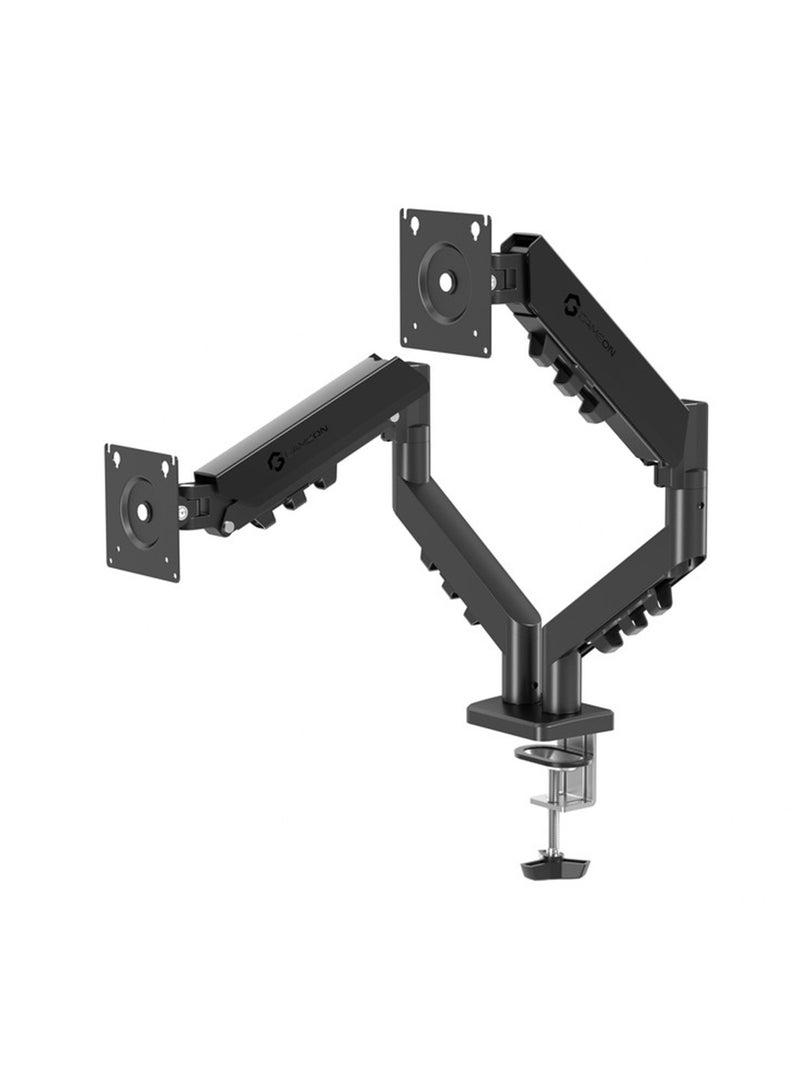 جايم أون GO-5550 Gas Mechanical Spring Double Monitor Arm For Gaming And Office Use, Tilt, Swivel, 360° Rotation, Built-in Cable Management Black  - Image 1