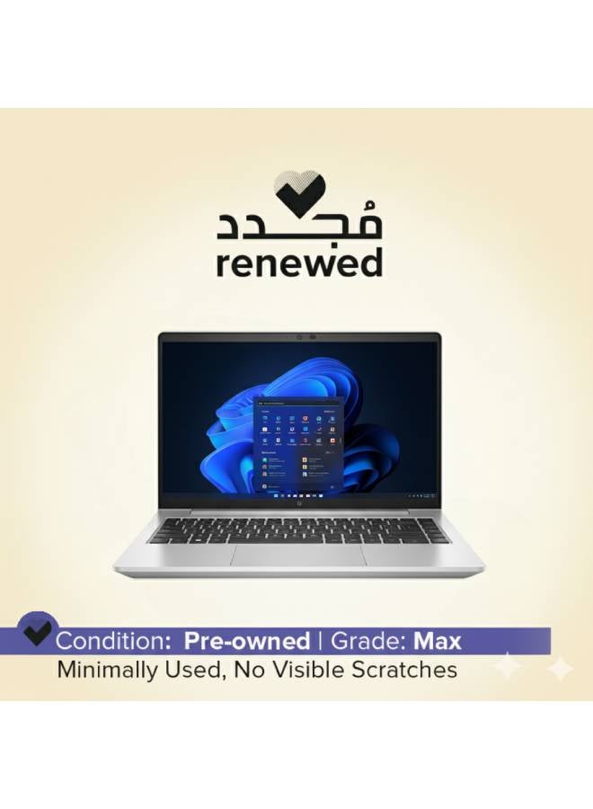 Renewed - EliteBook 640 G9 Laptop With 14-Inch FHD Display, Intel Core i5-1235U Processor/12th Gen/10-Core/16GB RAM/256GB SSD/Windows 11 English/Arabic silver
