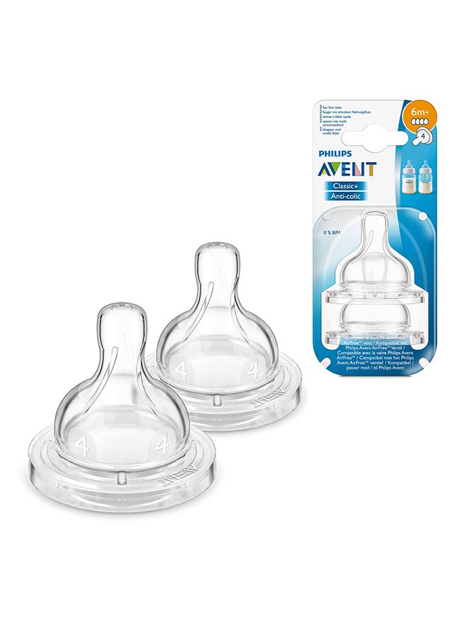 زجاجة حليب فيليبس أفينت الكلاسيكية المضادة للمغص للأطفال 6 أشهر+ حلمة (عبوة من 2) | SCY764/02 - Image 1