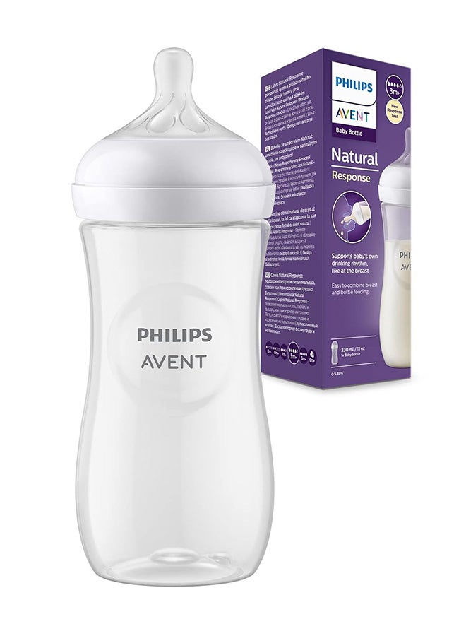 Philips Avent Natural Baby Feeding Bottle | No.1 Brand Recommended by Moms Worldwide | Ideal for 3 months+| Natural Response Technology Mimics Breastfeeding | Uniquely Designed Nipple releases milk only when baby drinks | Pack of 1 | SCY906/01