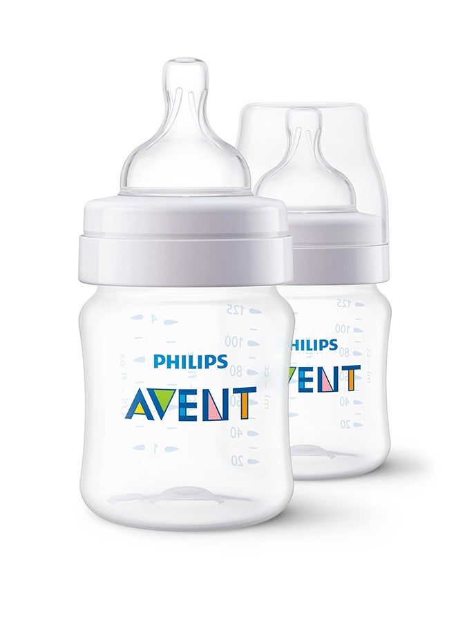 Philips Avent Anti-Colic Baby Feeding Bottles | 4oz/125ml - Pack of 2 | SCY100/20 - Image 1