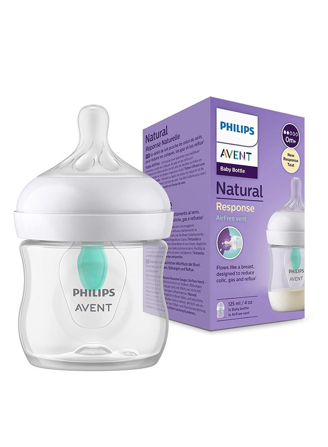 Philips Avent Natural Response Baby Bottle with Airfree Vent 0M+ 125ml SCY670/01
