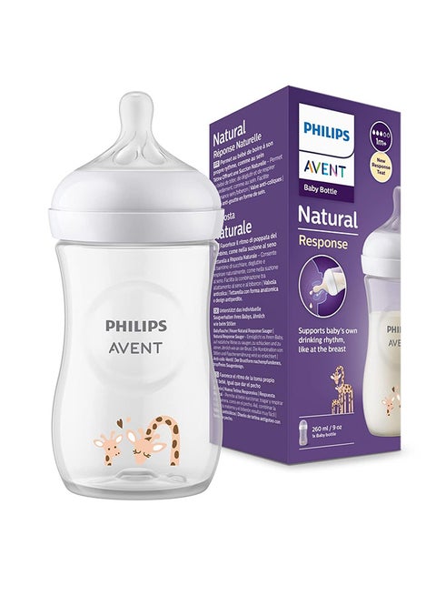 Philips Avent Natural Baby Feeding Bottle | No.1 Brand Recommended by Moms Worldwide | Ideal for 1 months+| Natural Response Technology Mimics Breastfeeding | Uniquely Designed Nipple releases milk only when baby drinks | Pack of 1 | SCY903/66