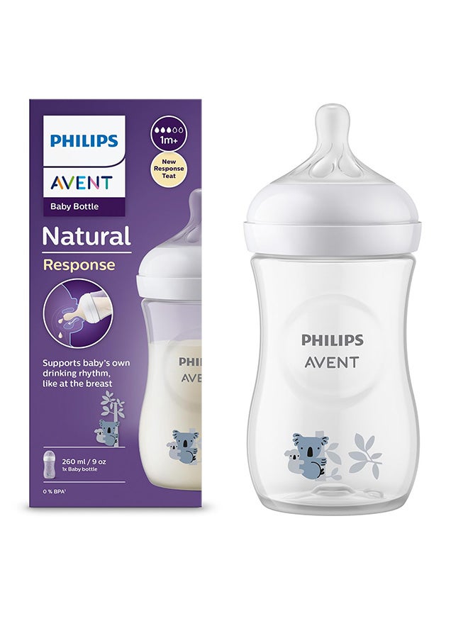 زجاجة تغذية طبيعية للأطفال من فيليبس أفنت | العلامة التجارية رقم 1 الموصى بها من قبل الأمهات في جميع أنحاء العالم | مثالية للأطفال من عمر 1 شهر وما فوق | تقنية الاستجابة الطبيعية تحاكي الرضاعة الطبيعية | حلمة مصممة بشكل فريد تطلق الحليب فقط عندما يشرب الطفل | عبوة من 1 | SCY903/67 - Image 1