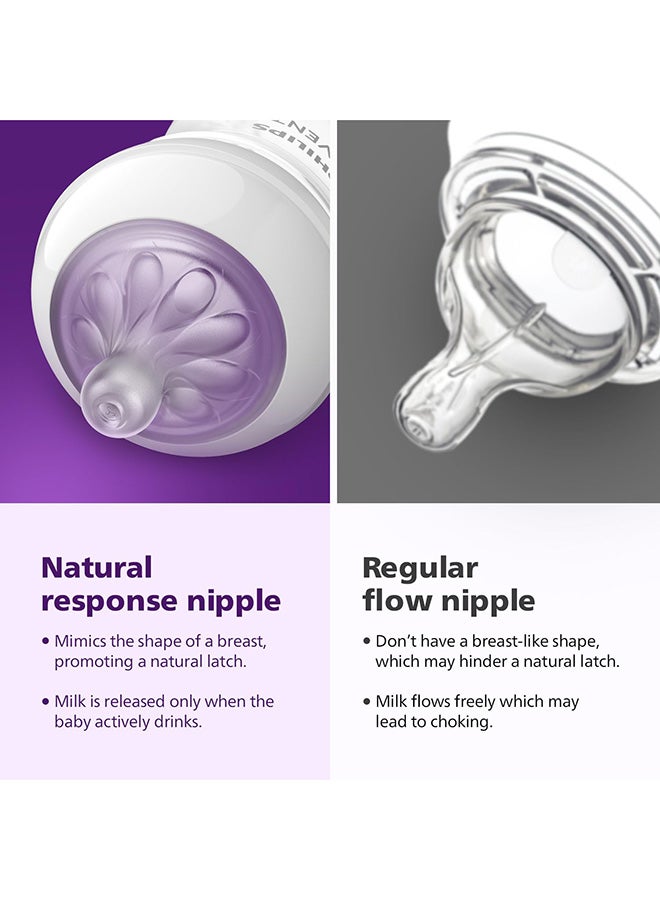 زجاجة تغذية طبيعية للأطفال من فيليبس أفنت | العلامة التجارية رقم 1 الموصى بها من قبل الأمهات في جميع أنحاء العالم | مثالية للأطفال من عمر 1 شهر وما فوق | تقنية الاستجابة الطبيعية تحاكي الرضاعة الطبيعية | حلمة مصممة بشكل فريد تطلق الحليب فقط عندما يشرب الطفل | عبوة من 1 | SCY903/67 - Image 5