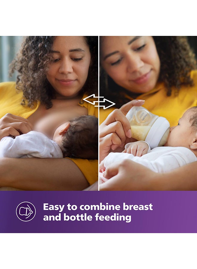 زجاجة تغذية طبيعية للأطفال من فيليبس أفنت | العلامة التجارية رقم 1 الموصى بها من قبل الأمهات في جميع أنحاء العالم | مثالية للأطفال من عمر 1 شهر وما فوق | تقنية الاستجابة الطبيعية تحاكي الرضاعة الطبيعية | حلمة مصممة بشكل فريد تطلق الحليب فقط عندما يشرب الطفل | عبوة من 1 | SCY903/67 - Image 3