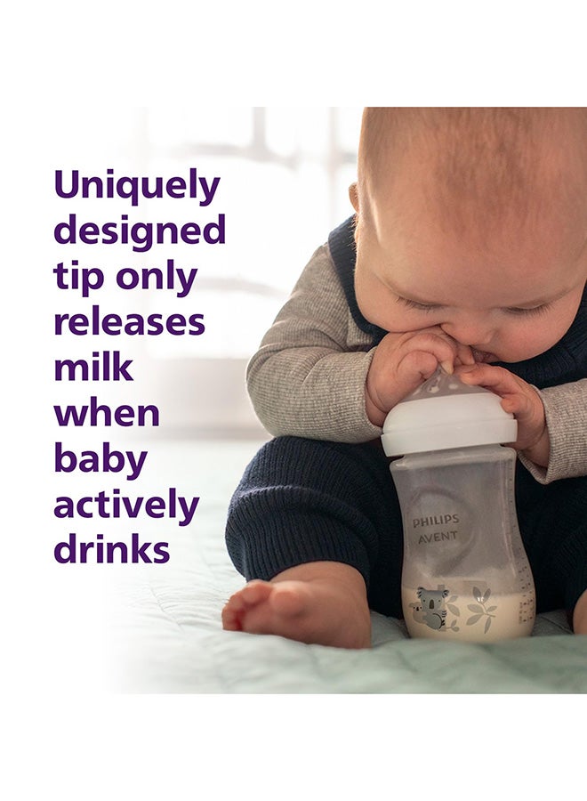 زجاجة تغذية طبيعية للأطفال من فيليبس أفنت | العلامة التجارية رقم 1 الموصى بها من قبل الأمهات في جميع أنحاء العالم | مثالية للأطفال من عمر 1 شهر وما فوق | تقنية الاستجابة الطبيعية تحاكي الرضاعة الطبيعية | حلمة مصممة بشكل فريد تطلق الحليب فقط عندما يشرب الطفل | عبوة من 1 | SCY903/67 - Image 4