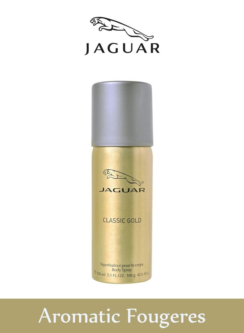 جاكوار Classic Gold Body Spray 200ml - Image 2
