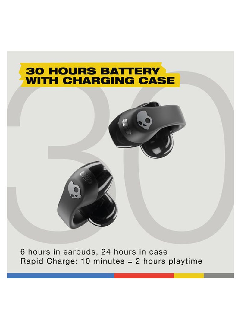 Skullcandy Push 720 Open-Ear True Wireless Bluetooth Earbuds, 14mm Dynamic Drivers, 30 Hrs Battery Life, IP67 Sweat and Waterproof, Google Fast Pair+Finder, Wireless Charging Case/Pouch True Black  - Image 4