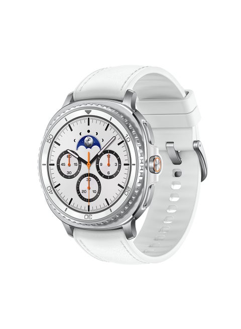 Galaxy Watch 8 Classic 46mm (Middle East Version) GPS Smartwatch, Cushion Design, Rotating Bezel, Quick Button, 3nm Processor, Sleep Coaching, Running Coach White