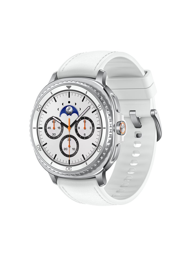 Samsung Galaxy Watch 8 Classic 46mm (Middle East Version) GPS Smartwatch, Cushion Design, Rotating Bezel, Quick Button, 3nm Processor, Sleep Coaching, Running Coach White  - Image 1