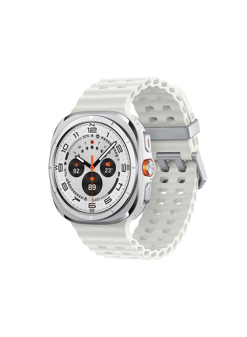 Samsung Galaxy Watch Ultra 2025 47mm (KSA Version) LTE Smartwatch,  64GB Storage, Durable Titanium Casing, Cushion Design, Quick Button, Al-Powered Health Monitoring White  - Image 1