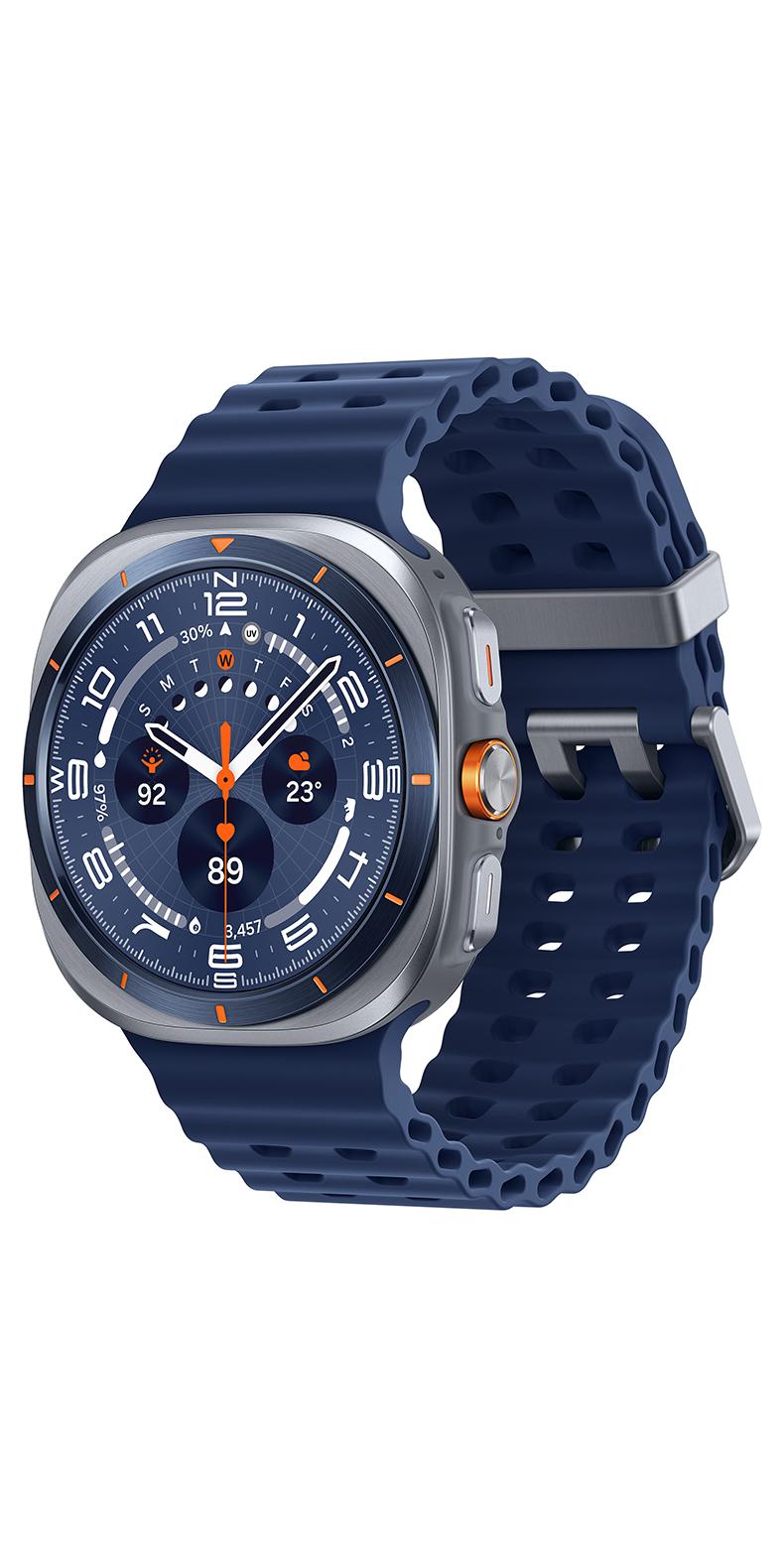 سامسونج ساعة جالكسي ووتش ألترا 2025 47 مم (نسخة KSA) ساعة ذكية LTE، سعة 64 جيجابايت، هيكل تيتانيوم متين، تصميم مريح، زر سريع، مراقبة صحية مدعومة بالذكاء الاصطناعي - Image 1