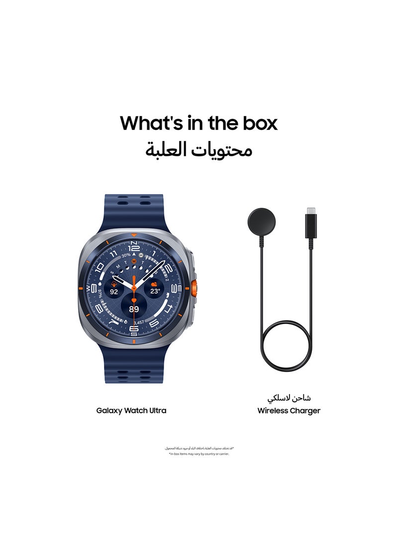 Galaxy Watch Ultra 2025 47mm (UAE Version) LTE Smartwatch, 64GB Storage, Durable Titanium Casing, Cushion Design, Quick Button, Al-Powered Health Monitoring Titanium Blue