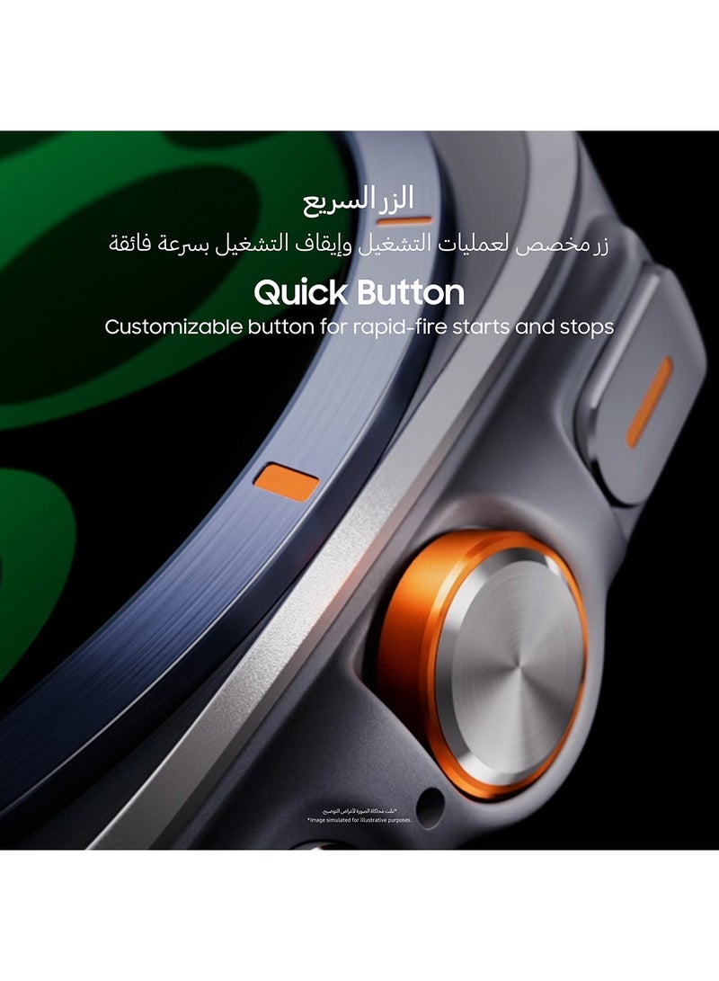 Galaxy Watch Ultra 2025 47mm (UAE Version) LTE Smartwatch, 64GB Storage, Durable Titanium Casing, Cushion Design, Quick Button, Al-Powered Health Monitoring Titanium Blue