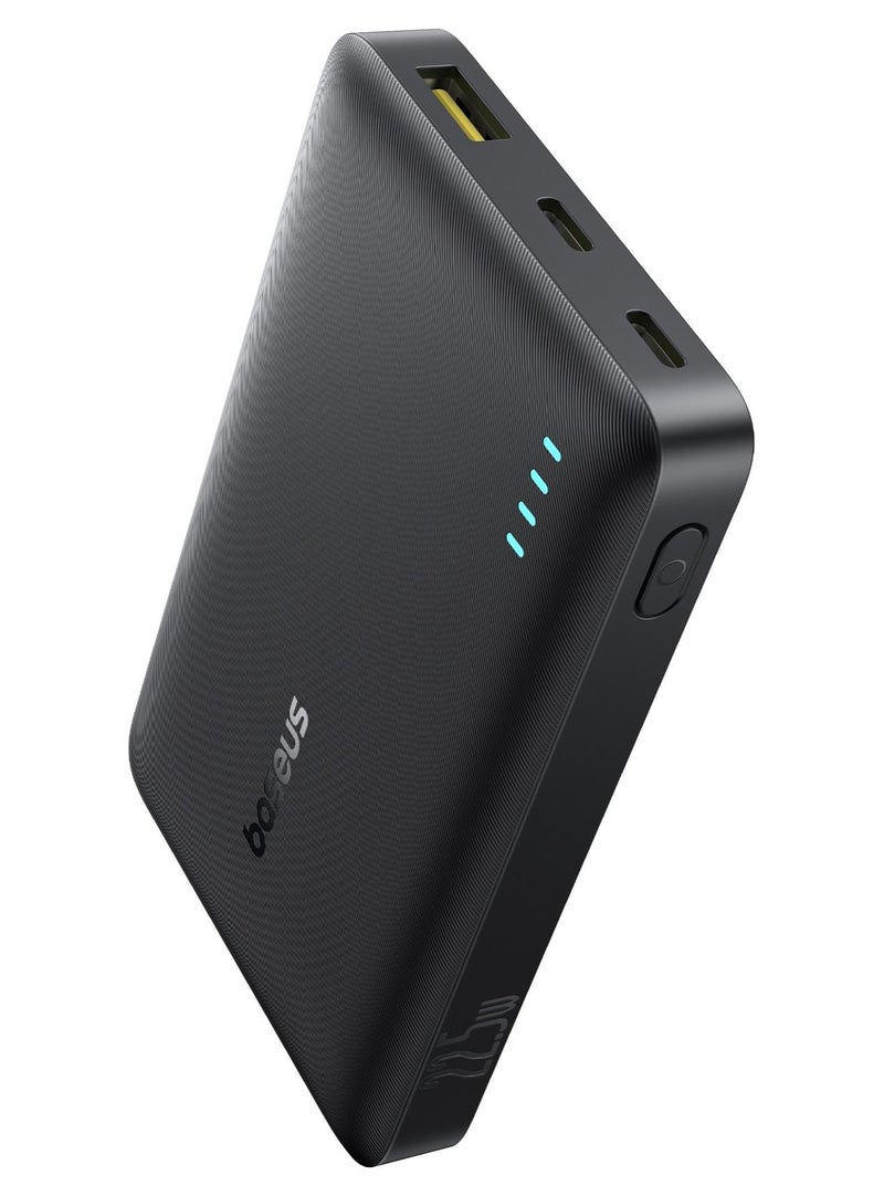 بيسوس بنك طاقة محمول نحيف - شحن سريع 22.5 واط عبر USB-C PD مع مؤشر ضوء LED، مخرجات مزدوجة USB-C و USB-A، خفيف الوزن ومعتمد من شركات الطيران، متوافق مع آيفون، سامسونج، شاومي، ريلمي، هواوي، آيباد، بيكسل والمزيد - بروتوكولات QC/PD، بطارية سفر مدمجة - - Image 1