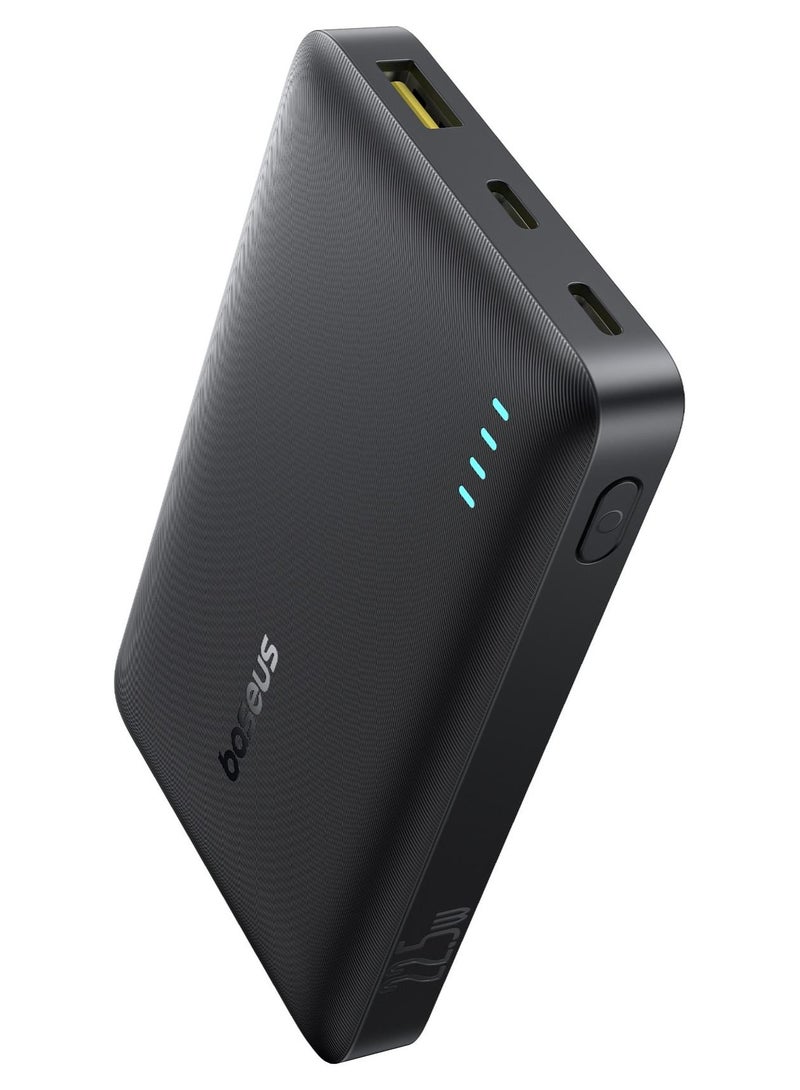 بيسوس بنك طاقة محمول نحيف - شحن سريع 22.5 واط عبر USB-C PD مع مؤشر ضوء LED، مخرجات مزدوجة USB-C و USB-A، خفيف الوزن ومعتمد من شركات الطيران، متوافق مع آيفون، سامسونج، شاومي، ريلمي، هواوي، آيباد، بيكسل والمزيد - بروتوكولات QC/PD، بطارية سفر مدمجة - - Image 1