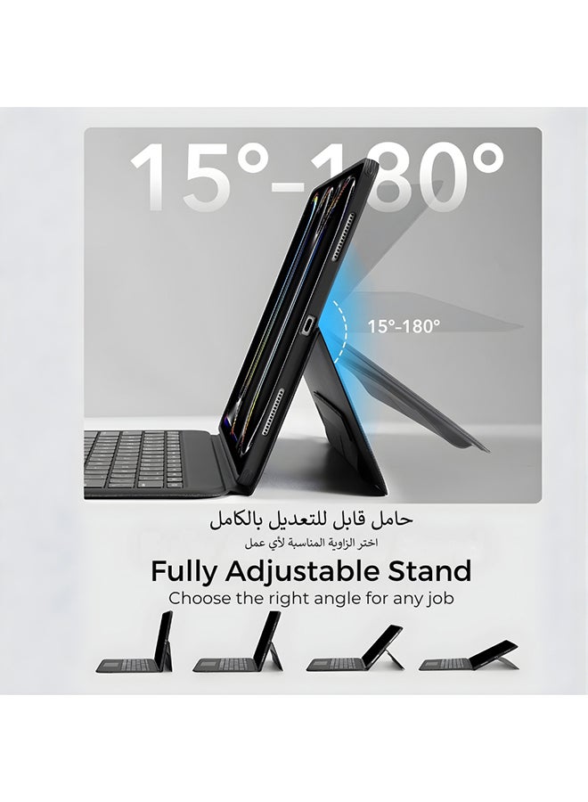 ESR Ascend for iPad Pro 13 Inch (M5/M4, 2025/2024), Keyboard Case with Trackpad, Magnetic Detachable Keyboard with Backlit Keys, Fully Adjustable Portrait/Landscape Stand, Black Black - Image 4