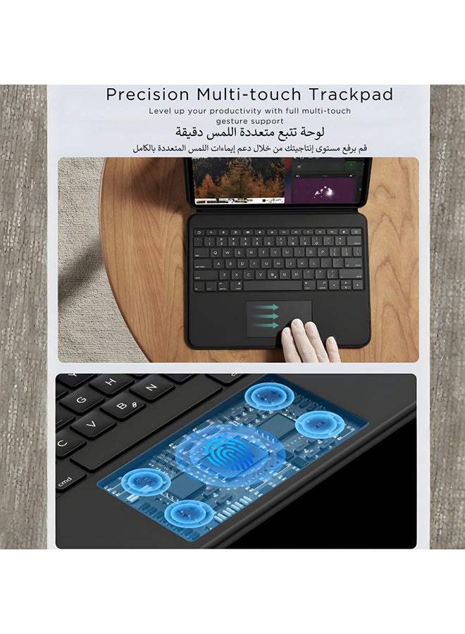 ESR Ascend for iPad Pro 13 Inch (M5/M4, 2025/2024), Keyboard Case with Trackpad, Magnetic Detachable Keyboard with Backlit Keys, Fully Adjustable Portrait/Landscape Stand, Black Black - Image 5