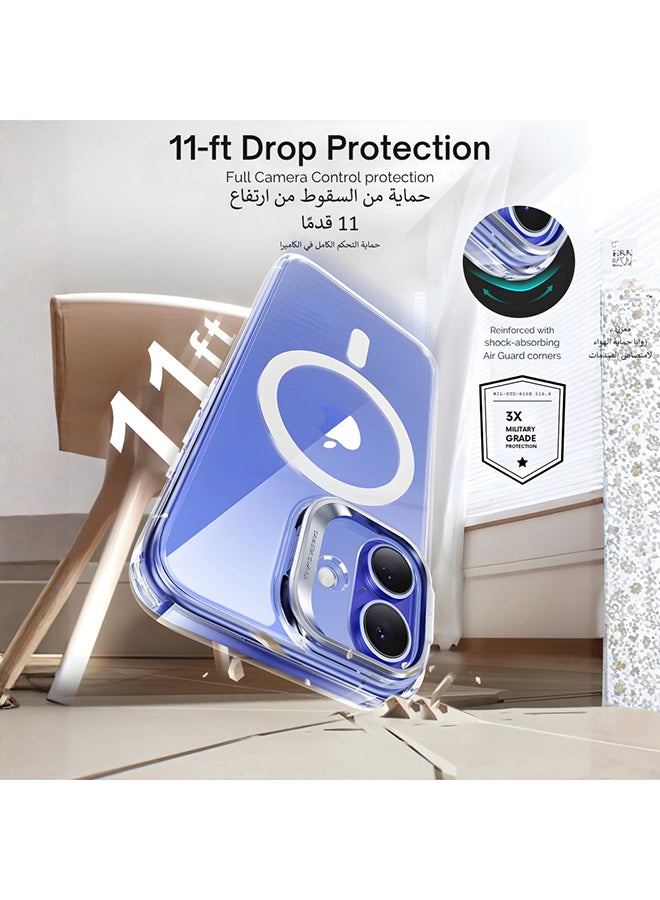 ESR for (SET)Screen Protect 1pack iPhone 16 Case, Compatible with MagSafe, Military-Grade Protective Case,1500g Mag Lock , Built-in Stash Stand Phone Case, Scratch-Resistant Back Cover, Classic Series, Clear Clear - Image 4