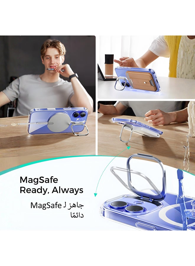 ESR for (SET)Screen Protect 1pack iPhone 16 Case, Compatible with MagSafe, Military-Grade Protective Case,1500g Mag Lock , Built-in Stash Stand Phone Case, Scratch-Resistant Back Cover, Classic Series, Clear Clear - Image 5