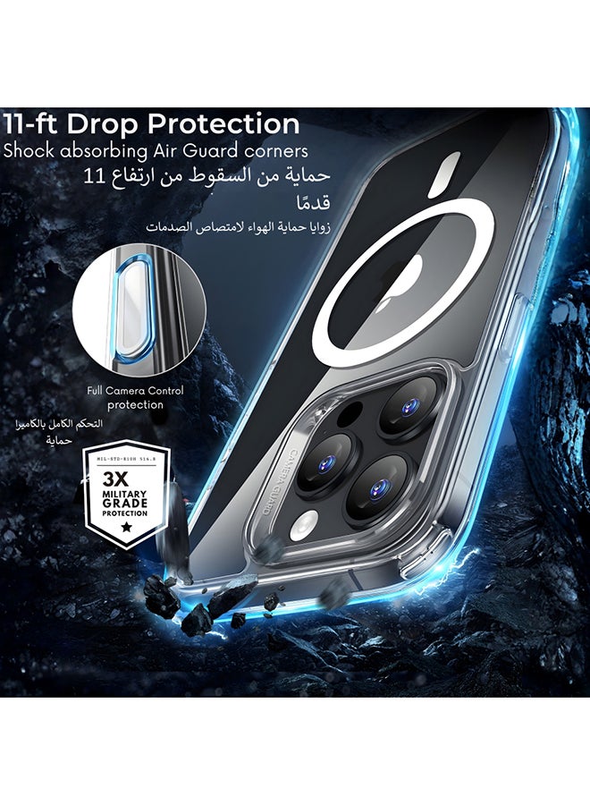 ESR for iPhone 16 Pro Case, Camera Control Button Compatible with MagSafe, Military-Grade Protective Case Built-in Stash Stand, Scratch-Resistant Back Cover, Clear Clear - Image 5