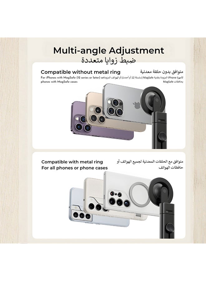 ESR for MagSafe Airplane Phone Holder, Airplane Travel Essentials, Portable Travel Phone Holder, Magnetic Plane Phone Mount with Metal Ring for iPhone 17 16 16e 15 14 13 12, Samsung, Android, Google Black - Image 3