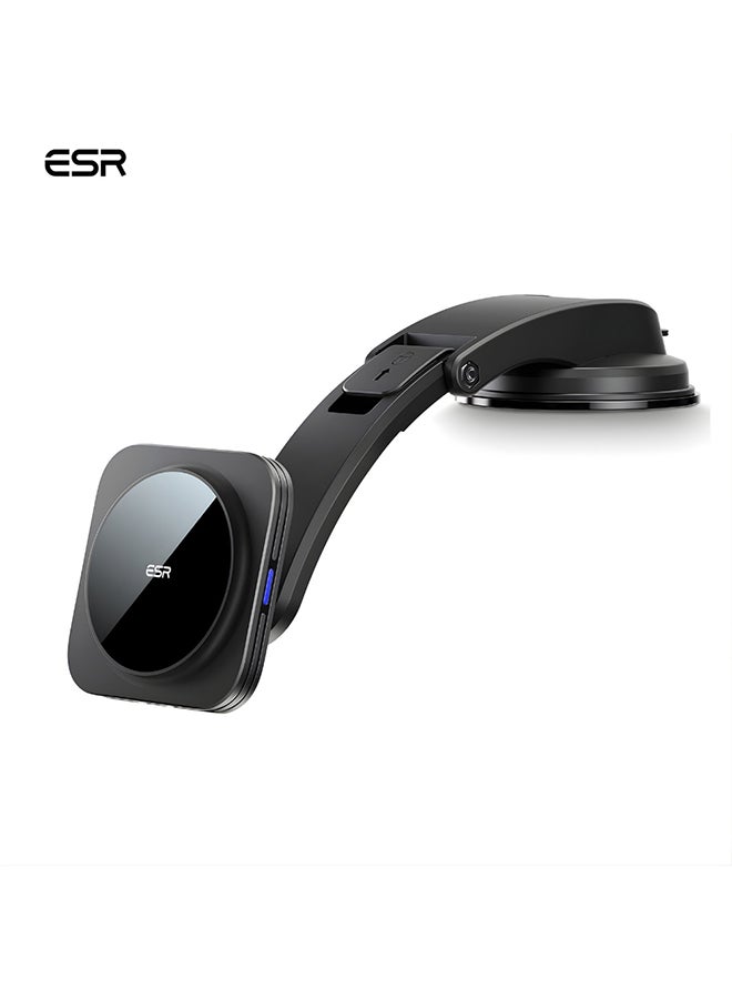 ESR for 15W MagSafe Car Mount Charger, for MagSafe Car Charger, Suction Cup Magnetic Wireless Car Charging, Dashboard Car Phone Mount for iPhone 17/16/15/14/13/12, S25, Pixel 10, Fast Charging Black - Image 1