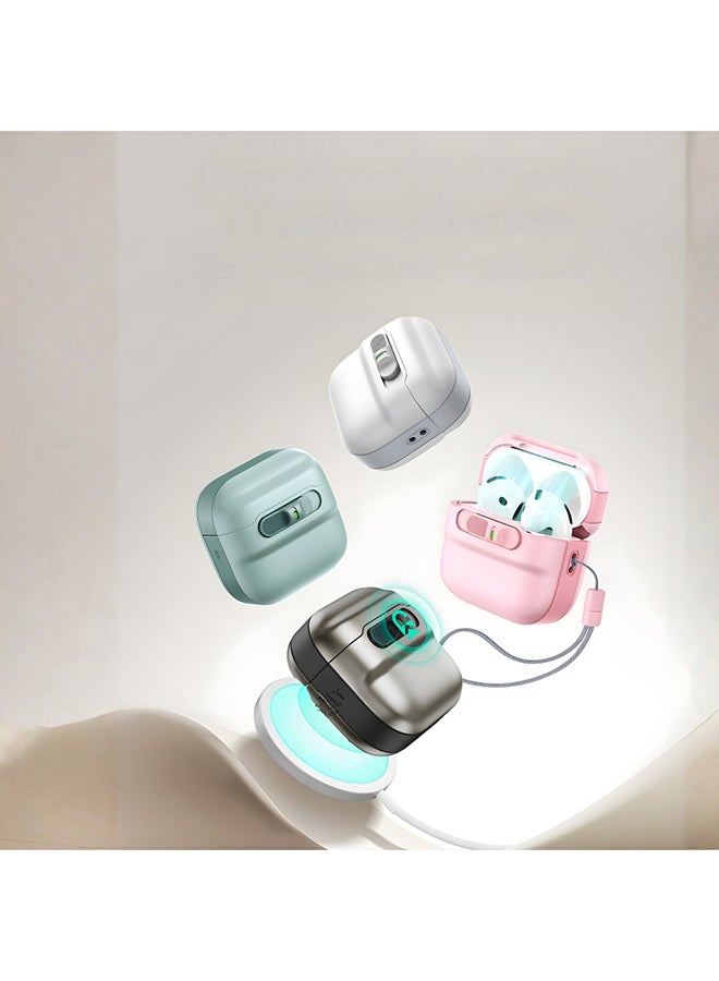 اي اس ار ESR غطاء حماية لـ AirPods 4 (2024) (USB-C)، متوافق مع MagSafe، قفل غطاء مغناطيسي، حماية من السقوط مع حبل تعليق، أسود - Image 1