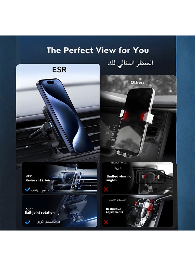 ESR for MagSafe Car Mount Charger,15W Magnetic Wireless Car Charger, for MagSafe Car Charging, Air Vent Dashboard Phone Holder Mount for iPhone Air 17 Pro Max 16 15 14 13 12, Galaxy S25, Fast Charging Black - Image 3