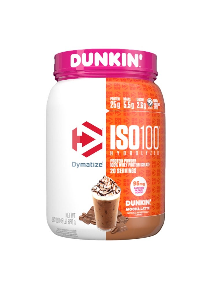 Dymatize Mocha Latte Iso100 Whey Protein Powder 1.3 Lb (660 g)  - Image 1