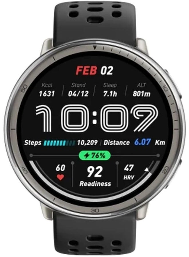 Amazfit Active 2 Smart Watch 44 Mm, Ai, Voice Control, Gps And Maps Included, 10 Day Battery, 160+ Sports Modes, 5 Atm Water Resistant For Android And Iphone, Black black 