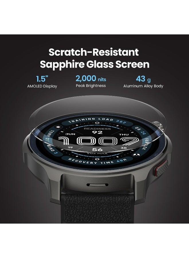 Amazfit Balance 2 Smart Watch 47Mm Amoled Sapphire Glass Display, Offline Maps, Dual Band Gps, 21 Days Battery, 170+ Sport Modes, Hyrox And Golf Mode, Heart Rate And Sleep Tracker For Android And Iphone black  - Image 2