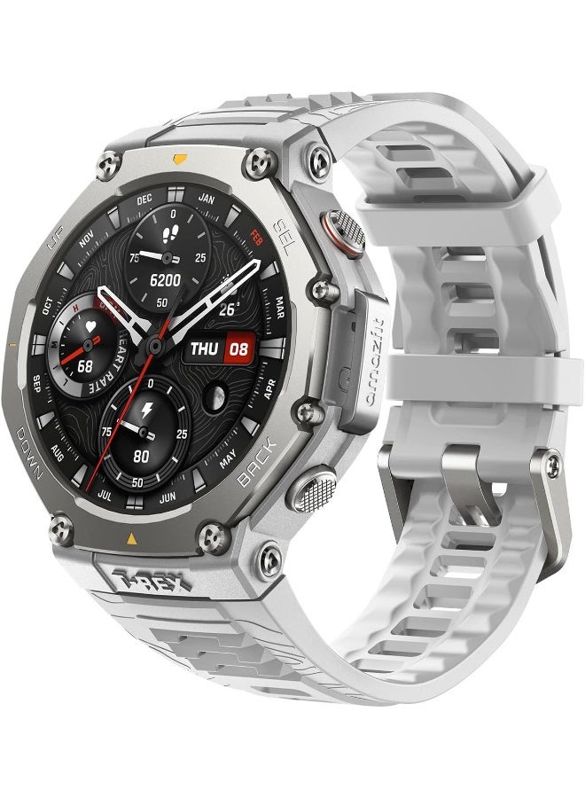 Amazfit T-Rex 3 Rugged Military Smart Watch 48Mm, Gps (With Privacy), Offline Maps, Long Battery Life,328 Feet Water-Resistant, 170 Fitness/Sport Modes, Ai, Voice Control, For Android Or Iphone, Gray grey  - Image 1