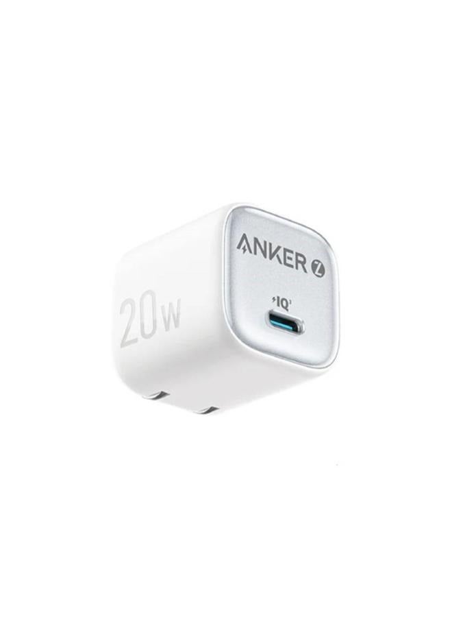 Anker Zolo 20w -Nano III Fast Charger for iPhone 15-16 Series, PPS, PIQ 3.0, Foldable Whie - Image 1