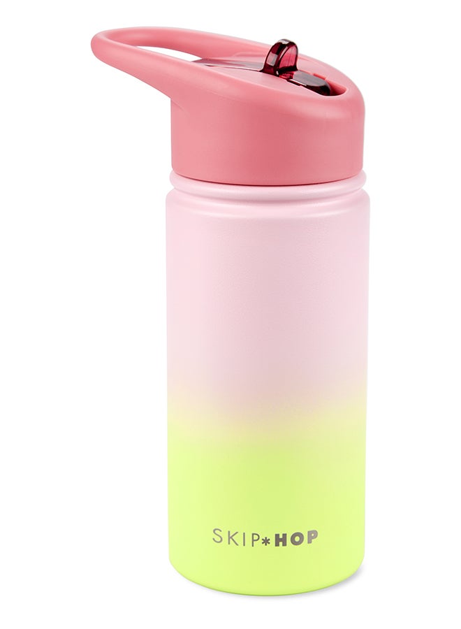 سكيب هوب زجاجة قش من الفولاذ المقاوم للصدأ - تصميم زهور برية نابضة للأطفال، معزولة للحفاظ على النضارة لفترة طويلة - Image 1