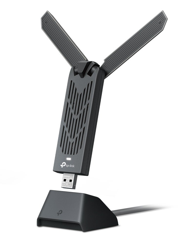 TP-LINK Archer TBE400UH BE6500 Wi-Fi 7 High Gain Wireless Tri-Band USB Adapter|6 GHz Band, 160 MHz Channel | Multi-Link Operation | USB 3.0 Transfer Speeds | Range Booster High Gain Antennas + Beamforming Grey  - Image 2