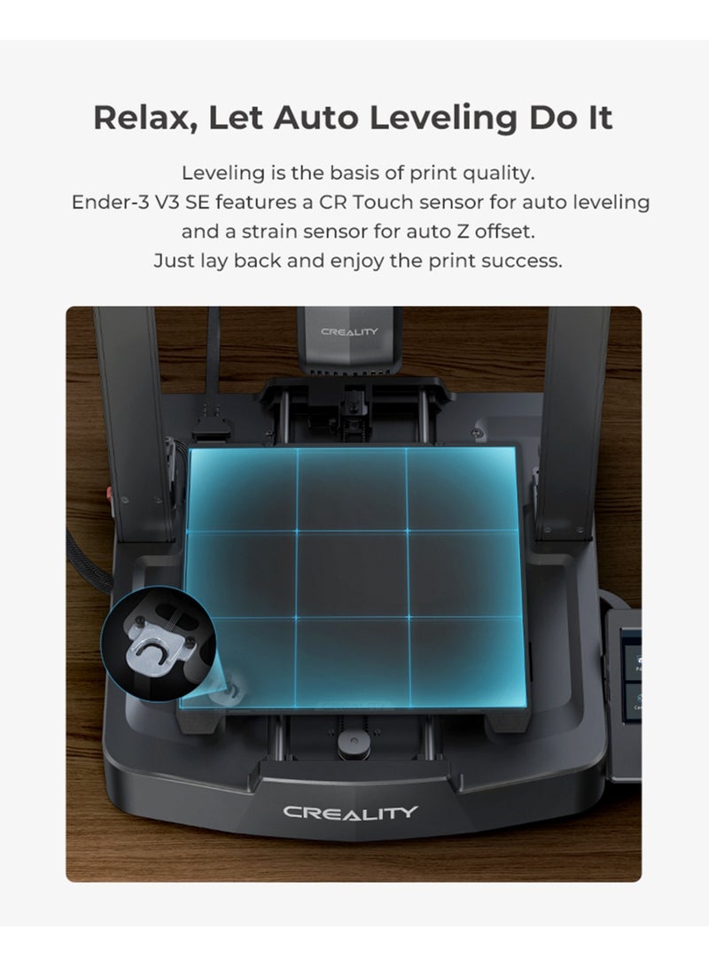 كريليتي 3D Printer, 250mm/s Printing Speed, DIY 3D Printers with CR Touch Auto Leveling, Sprite Direct Extruder, Auto-Load Filament Dual Z-axis Y-axis, Print Size 22×22×25cm, Ender 3 V3 SE V3 SE - Image 3