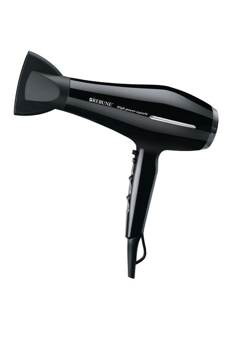 REBUNE Professional Hair Dryer, 2400W BLACK  - Image 1