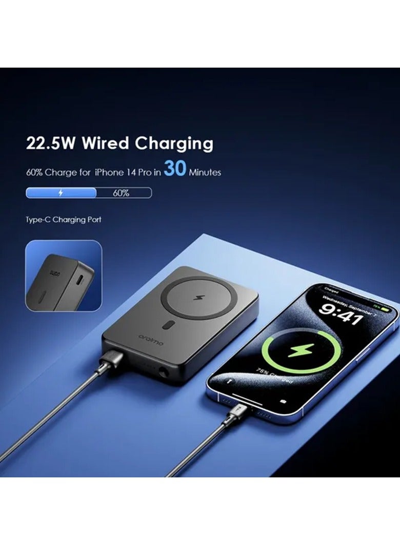 Oraimo 10000 mAh Power Bank MagPower 15 Wireless Charging 15W - Black - Image 5