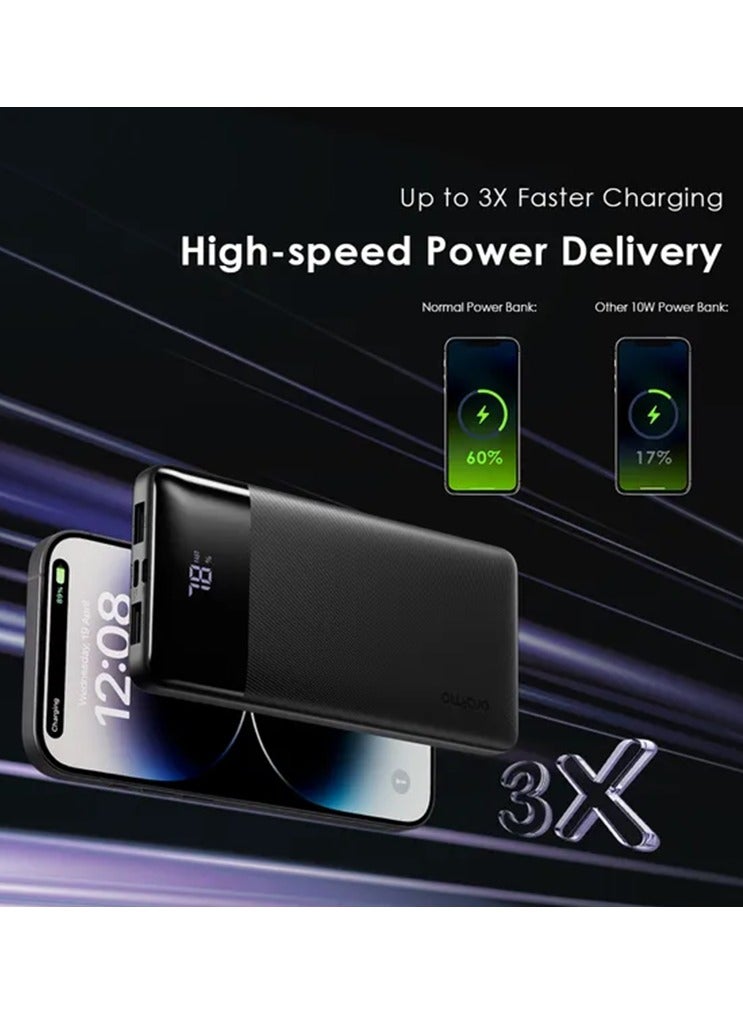 Oraimo 10000 mAh Power Bank Toast Byte USB-C And 2-USB Ports 22.5W - Black - Image 2